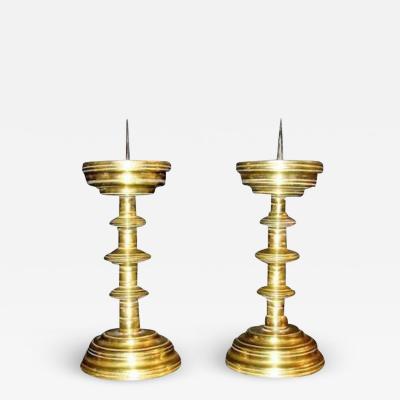 Pair of Flemish Brass Pricket Sticks