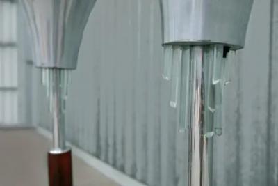 Pair of Floor Lamps in Hardwood Crystal Metal Unknown 1940s