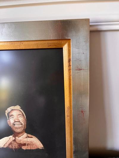 Pair of Framed Japanese Embroidery Art Portraits