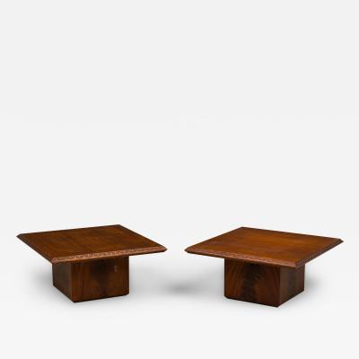 Pair of Frank Lloyd Wright American Mid Century Taliesin Square Coffee Table