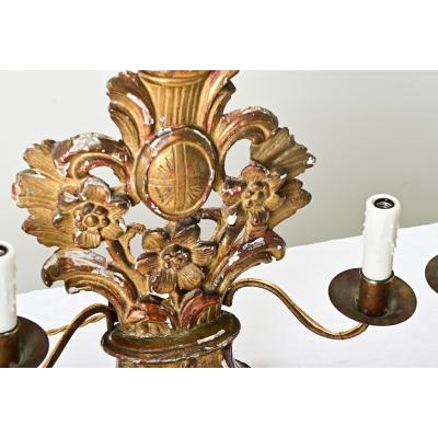 Pair of French 18th Century Gilt Candelabras