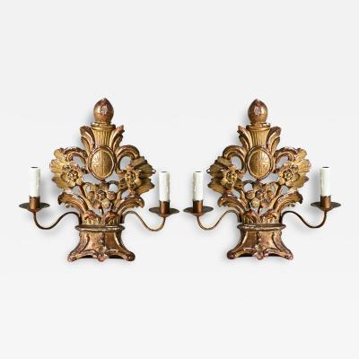 Pair of French 18th Century Gilt Candelabras