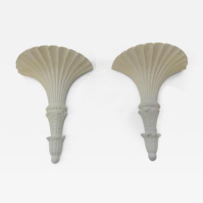 Pair of French 1920s Art Deco Plaster Sconcea