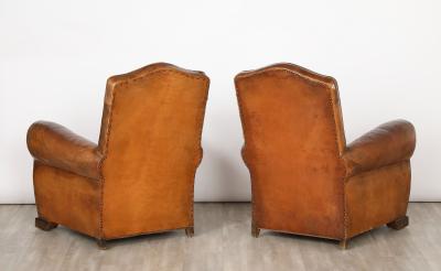 Pair of French 1930s Leather Club Chairs