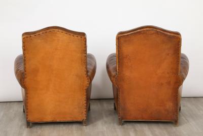 Pair of French 1930s Leather Club Chairs
