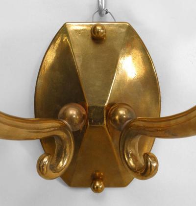 Pair of French 1940 Bronze Wall Sconces