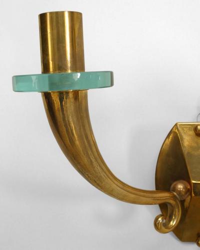 Pair of French 1940 Bronze Wall Sconces
