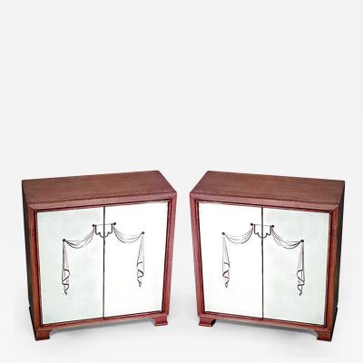 Pair of French 1940s Oak Commodes