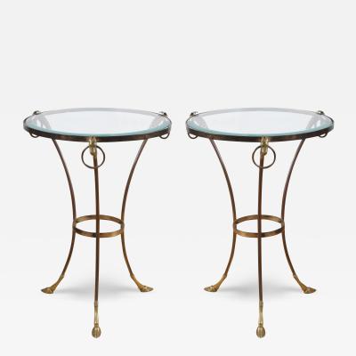 Pair of French 1950s Side Tables With Rams Head Detail