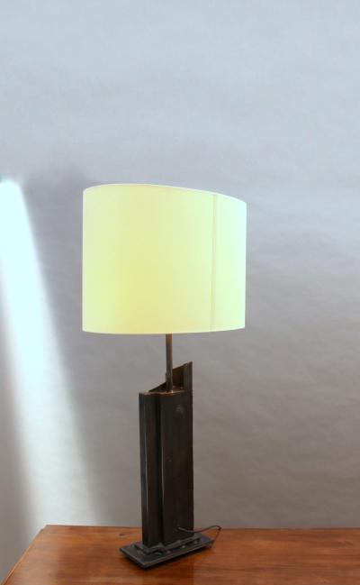 Pair of French 1970 s Metal Table Lamps