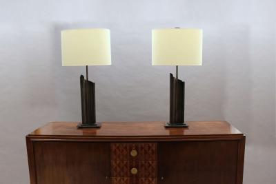 Pair of French 1970 s Metal Table Lamps