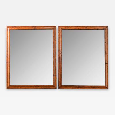 Pair of French 19th Century Burl Maple Framed Mirrors