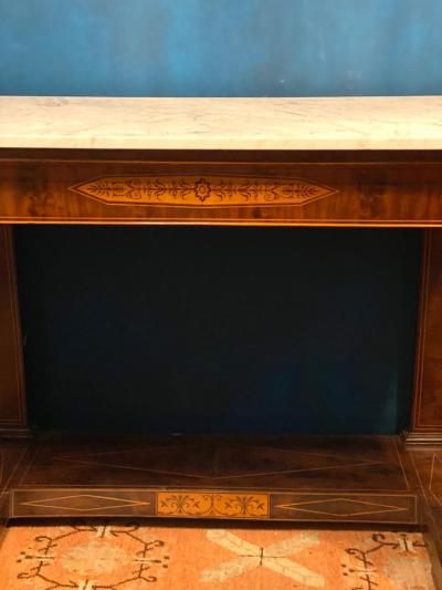 Pair of French 19th Century Charles X Console Tables with Carrara Marble Top