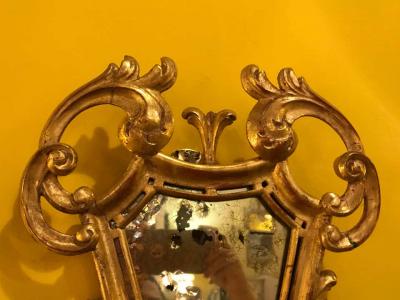Pair of French 19th Century Giltwood Mirrored Back Wall Sconces