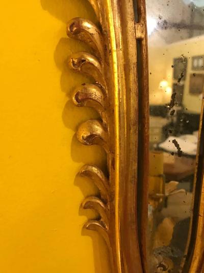 Pair of French 19th Century Giltwood Mirrored Back Wall Sconces