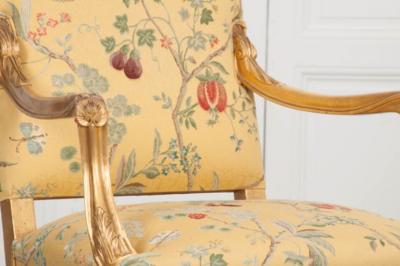 Pair of French 19th Century Gold Gilt Louis XV Armchairs