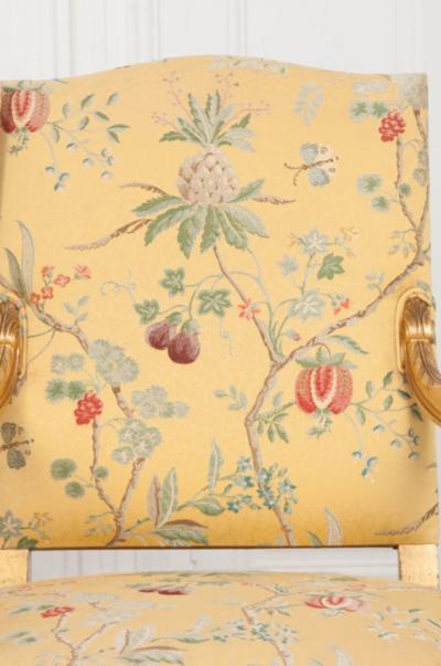 Pair of French 19th Century Gold Gilt Louis XV Armchairs