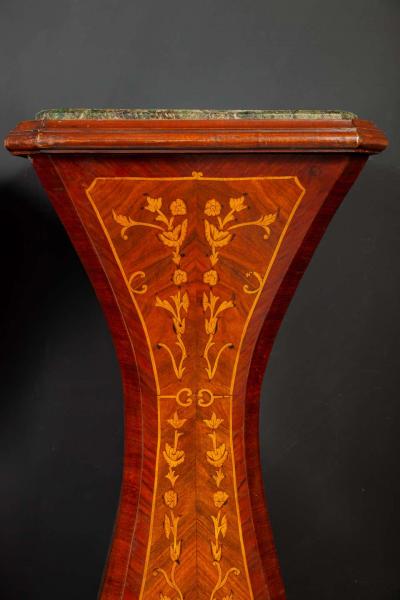 Pair of French 19th Century Marquetry Inlaid Large Pedestals