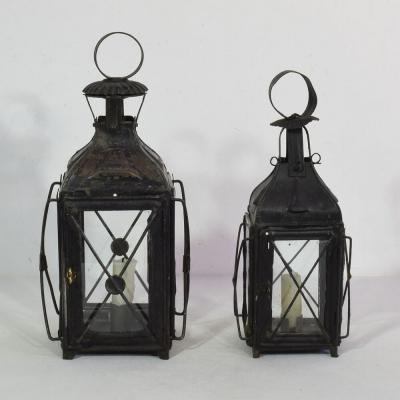 Pair of French 19th Century Metal Lanterns