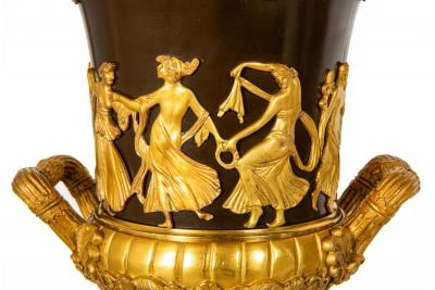 Pair of French 19th Century Neoclassical Bronze and Red Marble Lamps