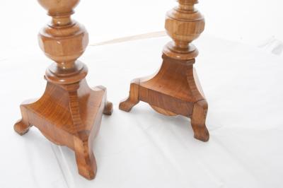 Pair of French 19th Century Turned Wood Candlesticks