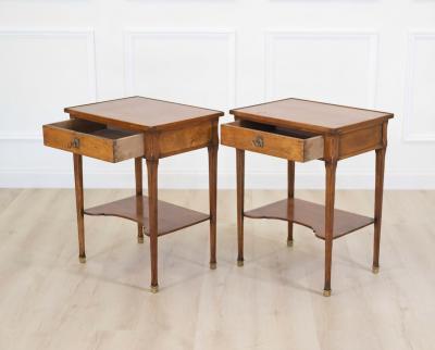 Pair of French 20th Century Louis XVI Style Cherrywood Tables