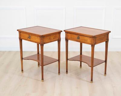 Pair of French 20th Century Louis XVI Style Cherrywood Tables