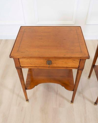 Pair of French 20th Century Louis XVI Style Cherrywood Tables