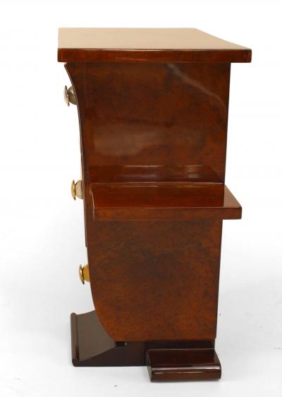 Pair of French Art Deco Amboyna Wooden End Tables