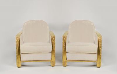 Pair of French Art Deco Club chairs