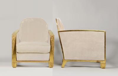 Pair of French Art Deco Club chairs