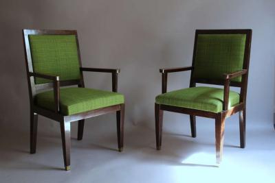 Pair of French Art Deco Desk or Bridge Armchairs