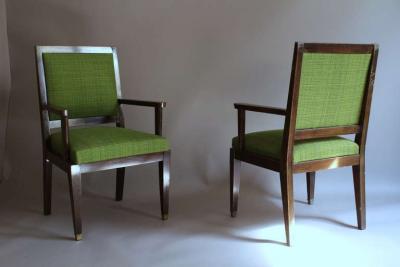 Pair of French Art Deco Desk or Bridge Armchairs