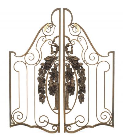Pair of French Art Deco Iron and Gilt Gates