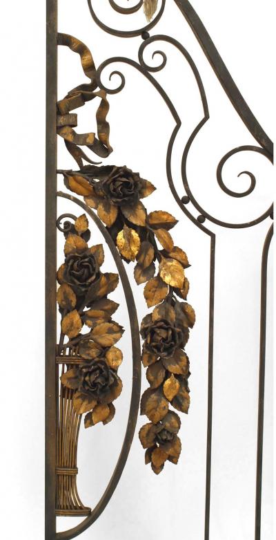 Pair of French Art Deco Iron and Gilt Gates