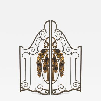 Pair of French Art Deco Iron and Gilt Gates