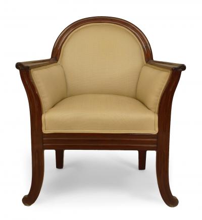 Pair of French Art Deco Mahogany Club Chairs