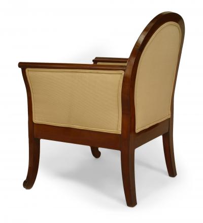 Pair of French Art Deco Mahogany Club Chairs