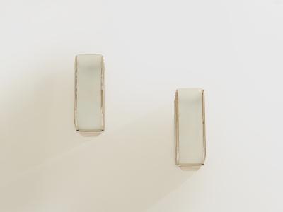 Pair of French Art Deco Modernist nickel steel opaline wall lights 1930