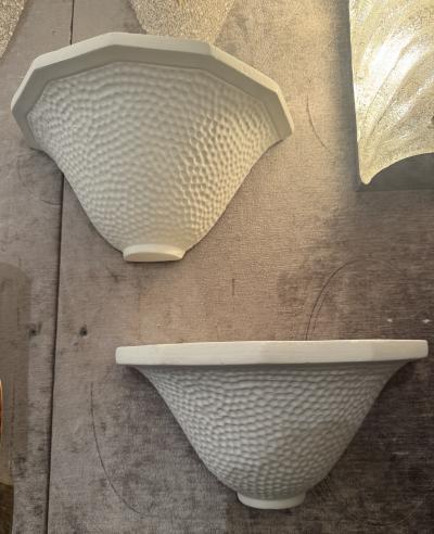 Pair of French Art Deco Plaster Wall Lights 1940