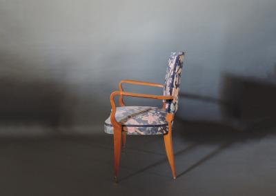 Pair of French Art Deco Stained Beech Armchairs