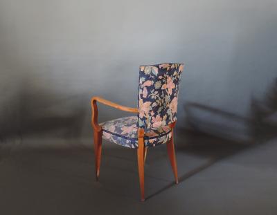 Pair of French Art Deco Stained Beech Armchairs