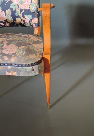 Pair of French Art Deco Stained Beech Armchairs