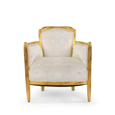 Pair of French Art Deco White Star Arm Chair