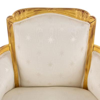 Pair of French Art Deco White Star Arm Chair