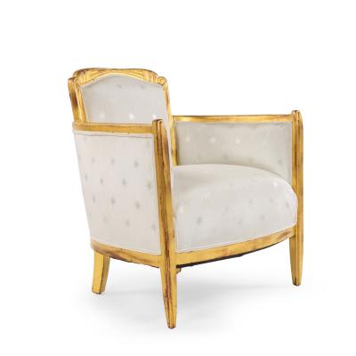 Pair of French Art Deco White Star Arm Chair