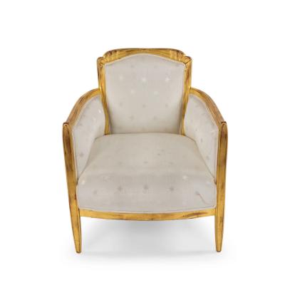 Pair of French Art Deco White Star Arm Chair