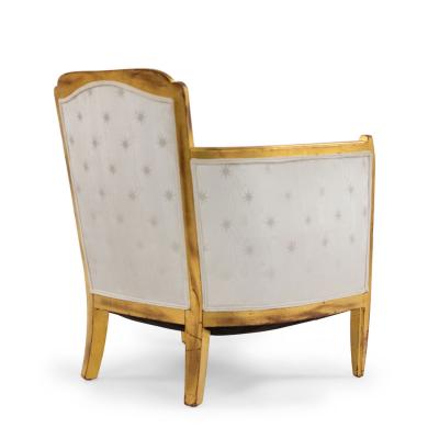 Pair of French Art Deco White Star Arm Chair