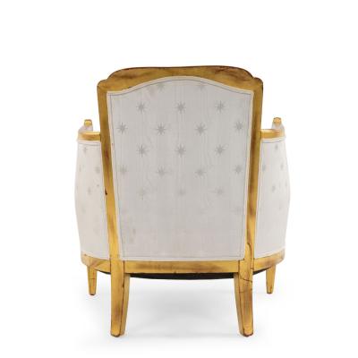 Pair of French Art Deco White Star Arm Chair