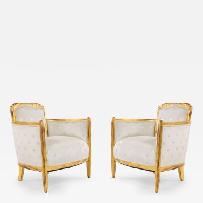 Pair of French Art Deco White Star Arm Chair